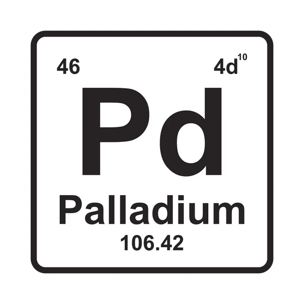 Palladium Element Symbol Vektor Illustration Symbol Design — Stockvektor