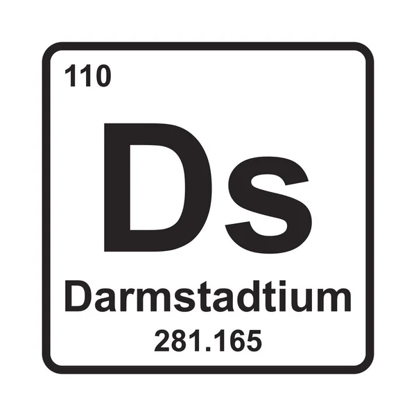 Darmstadtium Chemisches Element Symbol Vektor Illustration Symbol Design — Stockvektor