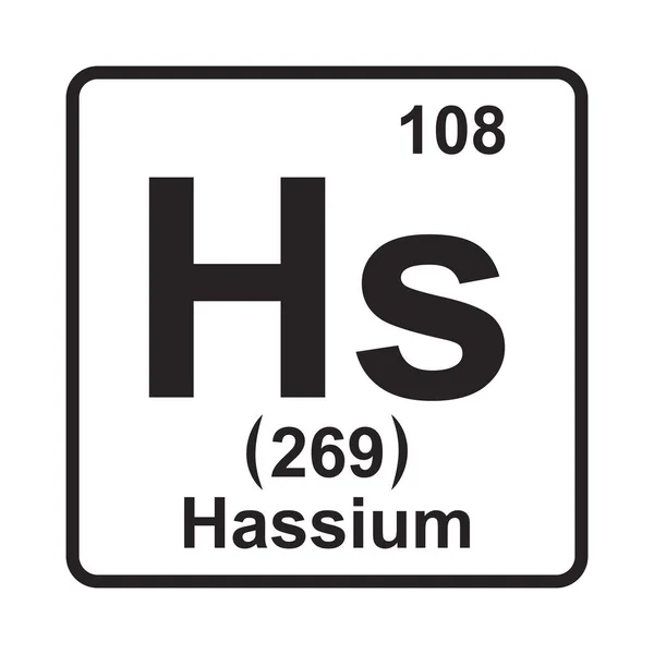 Hassium Element Symbol Vektor Illustration Symbol Design — Stockvektor