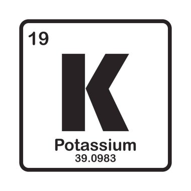 Potasyum element simgesi vektör illüstrasyon sembolü tasarımı