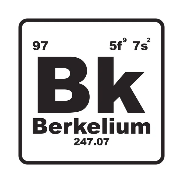Berkelium Element Ikon Vektor Illustration Symbol Design — Stock vektor
