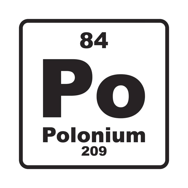 Polonium Element Pictogram Vector Illustratie Sjabloon Symbool — Stockvector