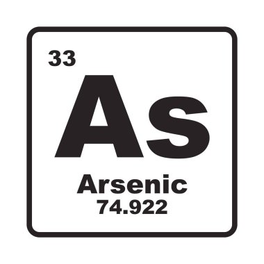 Arsenik element simgesi vektör illüstrasyon şablonu sembolü