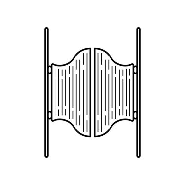 Salon kapısı ikon vektör illüstrasyon sembolü tasarımı