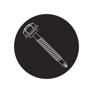 Güverte vidaları simge vektör çizim şablonu tasarımı