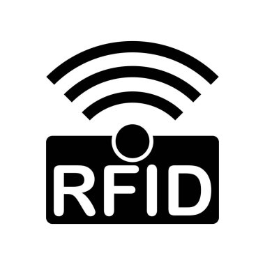 Radyo Frekans Tanımlaması veya RFID simgesi, vektör illüstrasyon sembolü tasarımı