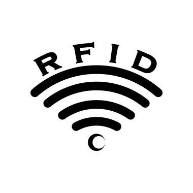 Radyo Frekans Tanımlaması veya RFID simgesi, vektör illüstrasyon sembolü tasarımı