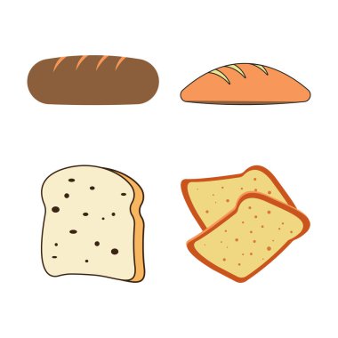 Ekmek simgesi vektör illüstrasyon şablonu tasarımı