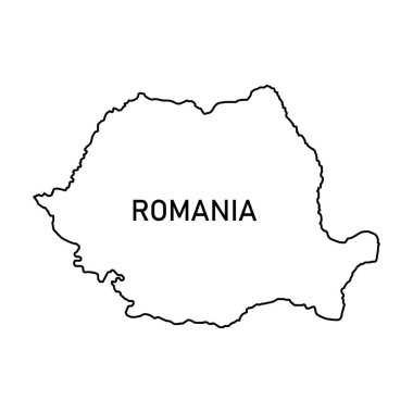 Romanya harita ikonu vektör illüstrasyon sembolü tasarımı