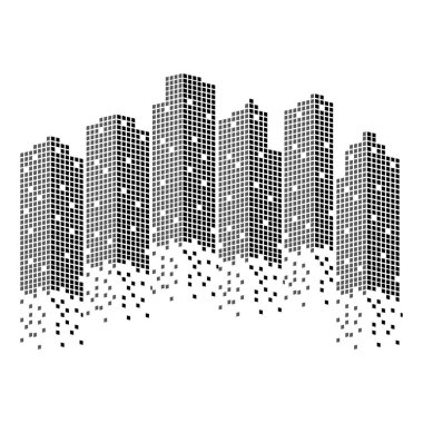 City Skyline animasyon karavan arkaplan vektör çizimi tasarımı