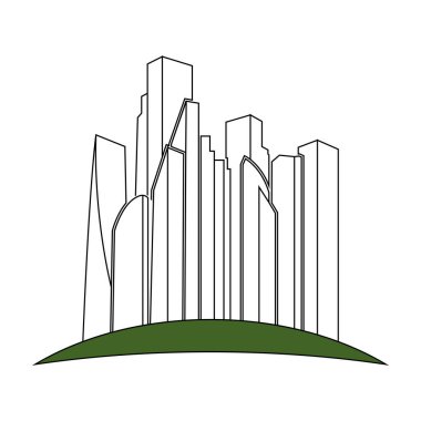 City Skyline animasyon karavan arkaplan vektör çizimi tasarımı