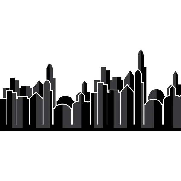 Stad Skyline Animerad Trailer Bakgrund Vektor Illustration Design — Stock vektor