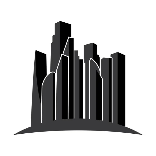 Πόλη Skyline Κινούμενο Φόντο Ρυμουλκούμενο Διάνυσμα Εικονογράφηση Σχεδιασμό — Διανυσματικό Αρχείο