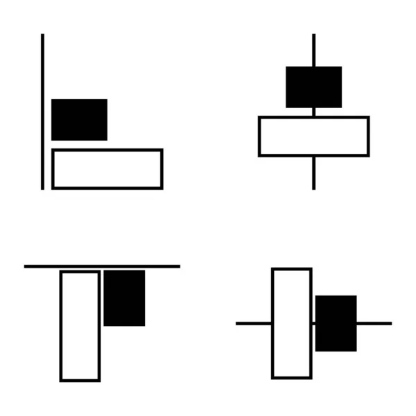 Icônes Alignement Illustration Vectorielle Conception Symbole — Image vectorielle