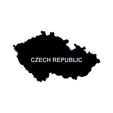 Çek Cumhuriyeti harita ikonu vektör illüstrasyon sembolü tasarımı