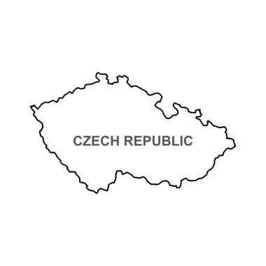 Çek Cumhuriyeti harita ikonu vektör illüstrasyon sembolü tasarımı