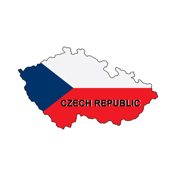 República Checa Mapa Ícone Vetor Ilustração Símbolo Design — Vetor de Stock