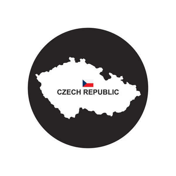República Checa Mapa Icono Vector Ilustración Símbolo Diseño — Archivo Imágenes Vectoriales