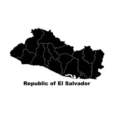 El Salvador Cumhuriyeti harita ikonu vektör illüstrasyon sembolü tasarımı