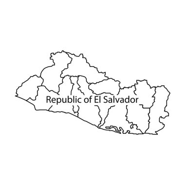 El Salvador Cumhuriyeti harita ikonu vektör illüstrasyon sembolü tasarımı