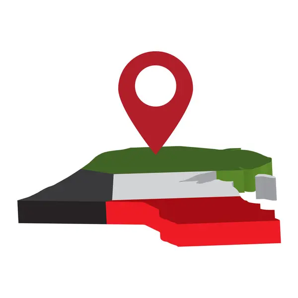 Kuwait Mapa Ícone Vetor Ilustração Símbolo Design — Vetor de Stock