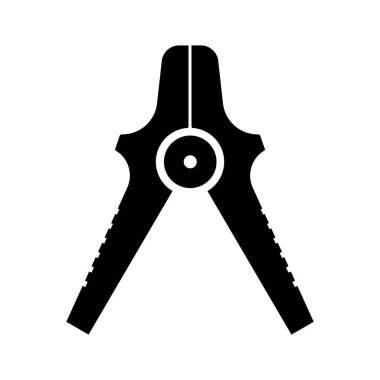 Araba aküsü güç atlamalı kablo ikonu vektör çizimi basit tasarım