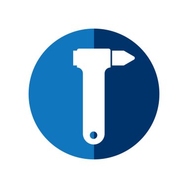 Acil Çekiç veya Araba Cam kırıcı vektör çizimi tasarımı