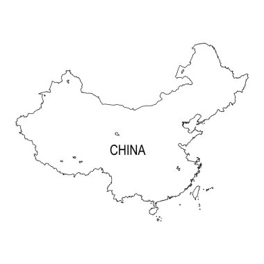 ÇİN harita simgesi vektör illüstrasyon sembolü tasarımı