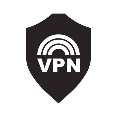 VPN veya Sanal Özel Ağ simgesi, vektör illüstrasyon sembolü tasarımı