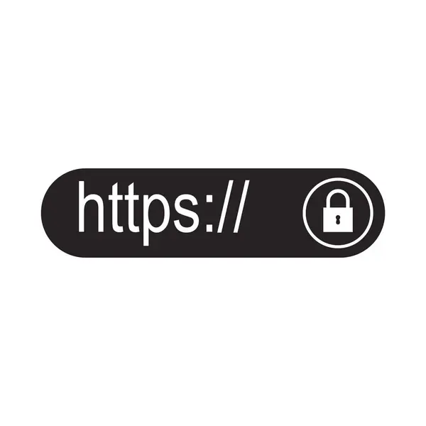 Https协议 浏览趋势和连接安全 矢量图解符号设计 — 图库矢量图片