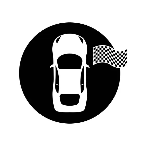 Samochód Wyścigowy Ikona Wektor Ilustracja Symbol Szablon — Wektor stockowy