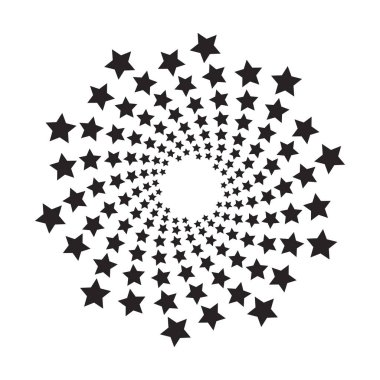 Dalgalanan Yıldız etiketi vektör illüstrasyon tasarımlı spiral grafik