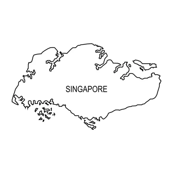 Singapour Icône Carte Vectoriel Illustration Symbole Conception — Image vectorielle