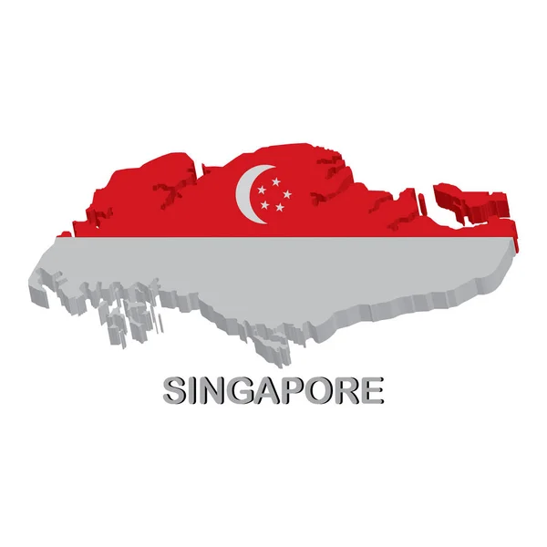 Singapur Mapa Wektor Ikona Ilustracja Symbol Projekt — Wektor stockowy