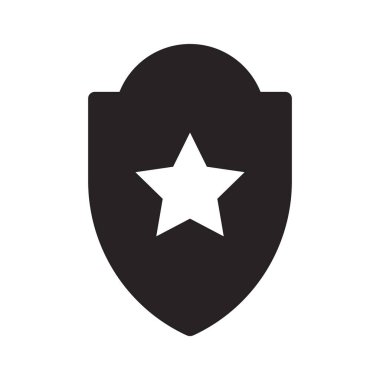 Kalkan ve Yıldız simgesi vektör çizim sembolü tasarımı