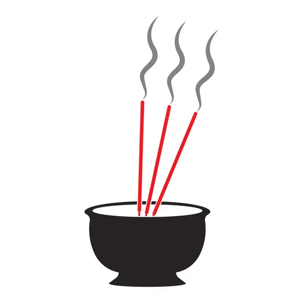 Chinese Prayer Incense Vector Icon Illustration Symbol Design — Stock Vector
