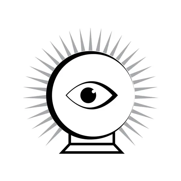 Magic Crystal Ball Icon Vector Illustration Logo Design — Stock Vector