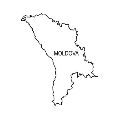 Moldova haritası ikon vektör illüstrasyon sembolü tasarımı