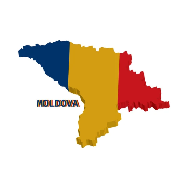 Moldavia Mapa Icono Vector Ilustración Símbolo Diseño — Archivo Imágenes Vectoriales