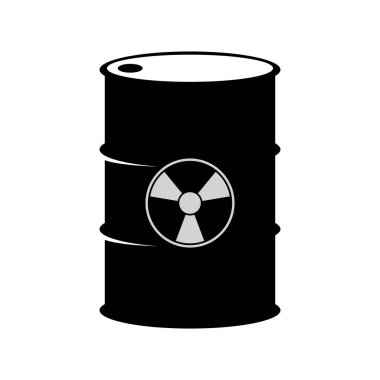 Nükleer atık davul simgesi, radyoaktif atık, vektör illüstrasyon sembolü tasarımı