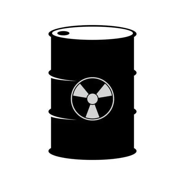 核廃棄物ドラムアイコン 放射性廃棄物 ベクトルイラストシンボルデザイン — ストックベクタ