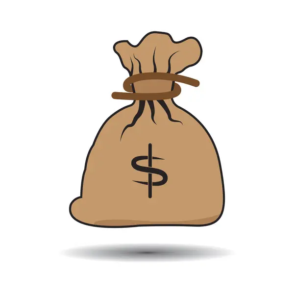 Money Sack Treasure Icon Isolated White Background Vector Illustration Design — Stock Vector