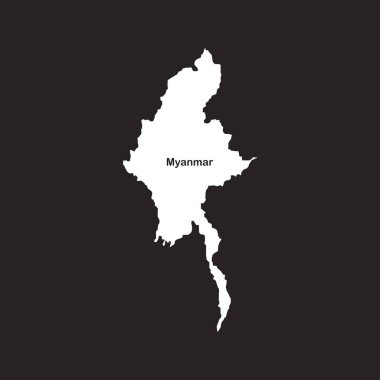 Myanmar harita simgesi vektör illüstrasyon şablonu tasarımı