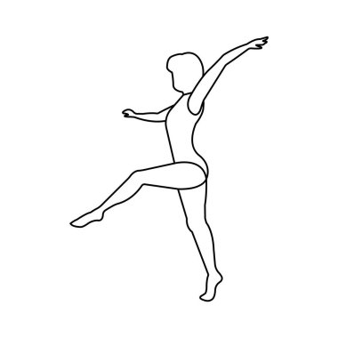 Jimnastik Spor ikonu illüstrasyon sembolü tasarımı