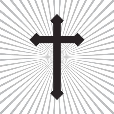 Hıristiyan haçı sembolü, vektör simgesi çizimi 