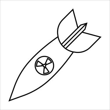 Nükleer Bomba simgesi, vektör illüstrasyon sembolü tasarımı