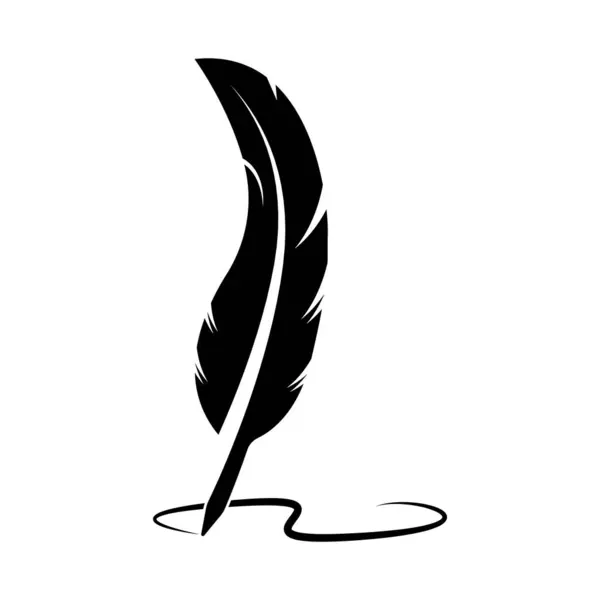 Tüy kalem logosu tanıtım şablonu tasarımı