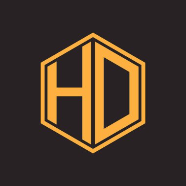 HD harf logosu, sembol teknolojisi vektör tasarımı