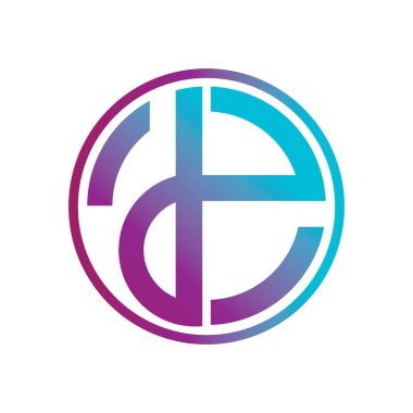 dP harf logosu, sembol teknolojisi vektör tasarımı