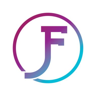 JF harf logosu, sembol şablonu tasarımı